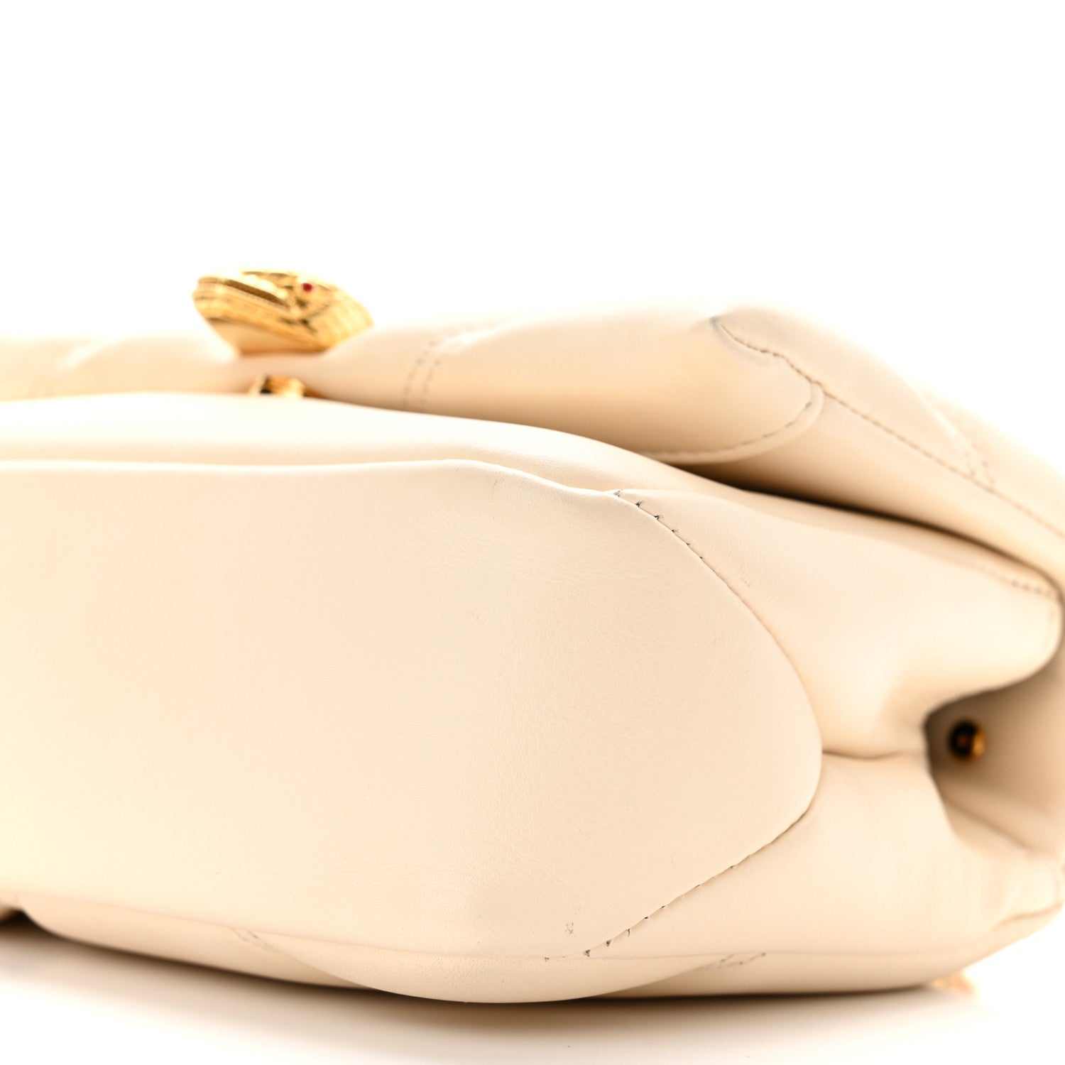 Bulgari Calfskin Matelasse Mini Serpenti Cabochon Crossbody Bag Ivory Opal 9 of 10