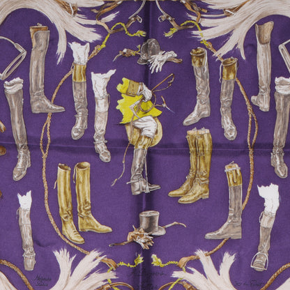 Hermes Silk A Propos de Bottes Pocket Square 1 of 4