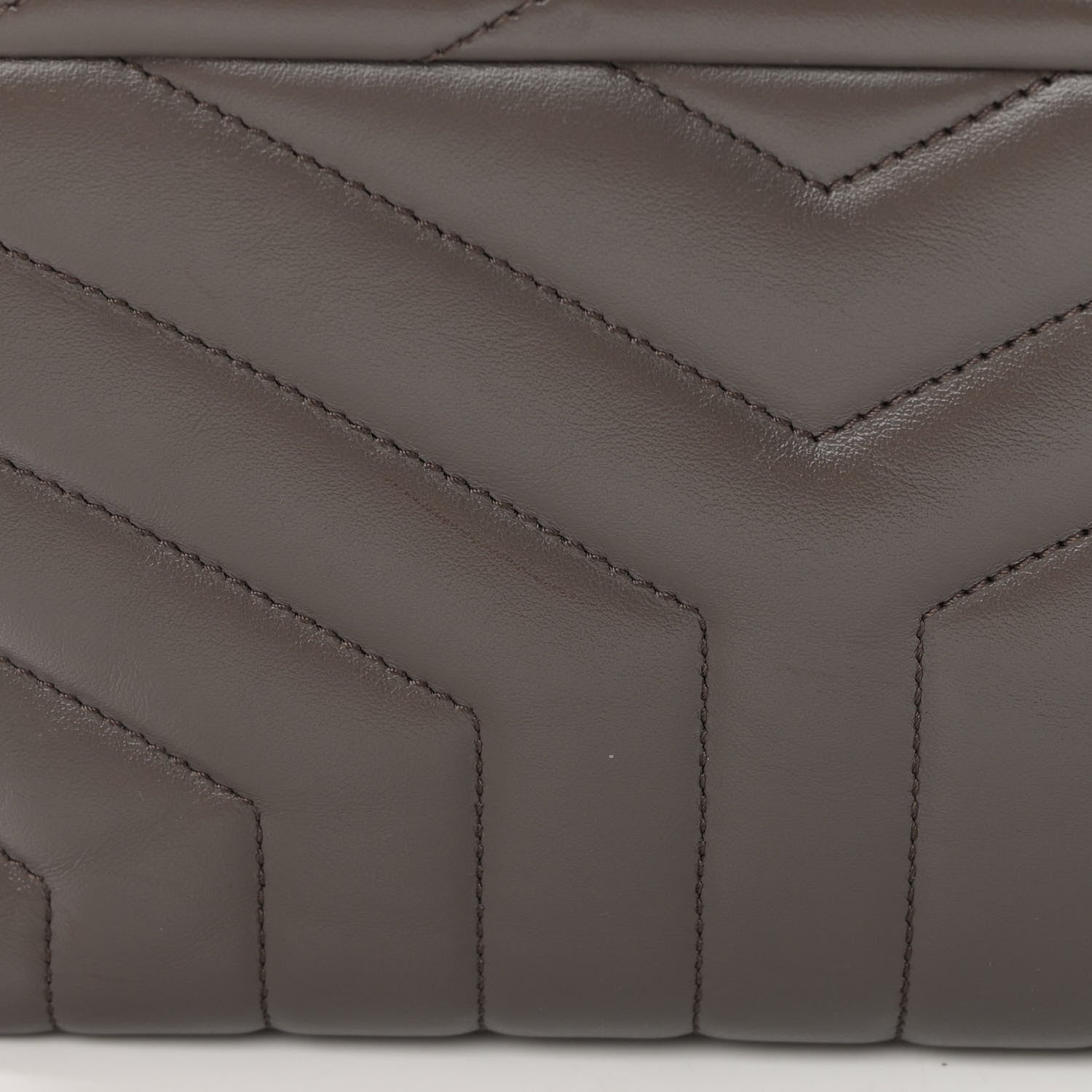 Saint Laurent Calfskin Y Quilted Monogram Small Loulou Chain Satchel Taupe 13 of 15