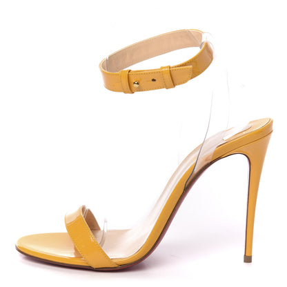 Christian Louboutin Patent PVC Jonatina 100 Sandals 38 Topaz Transparent 1 of 9