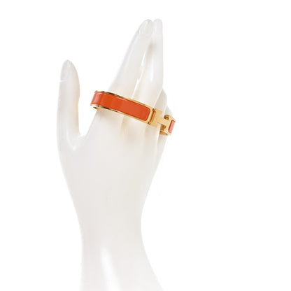Hermes Enamel Narrow Clic Clac H Bracelet PM Orange 2 of 4