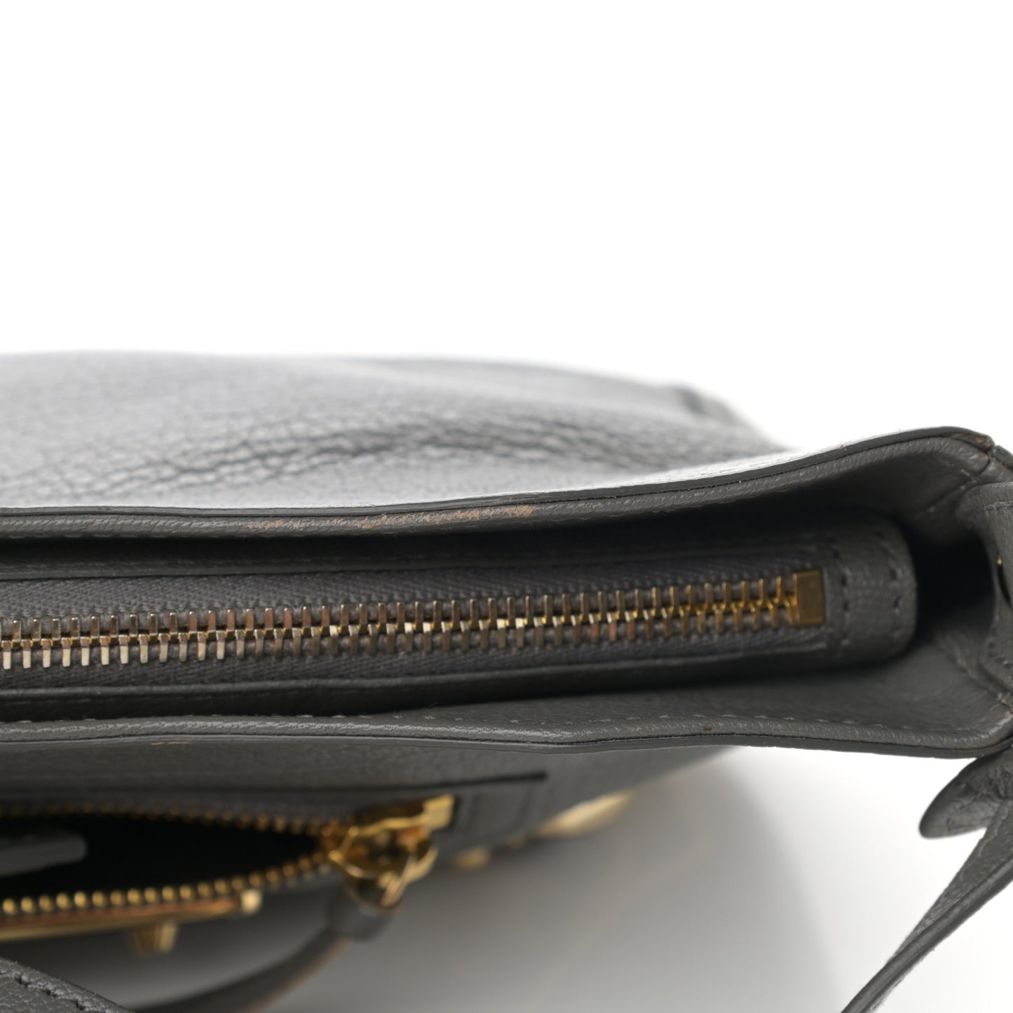 Chevre Gold Metallic Edge Hardware Hip Gris Acier