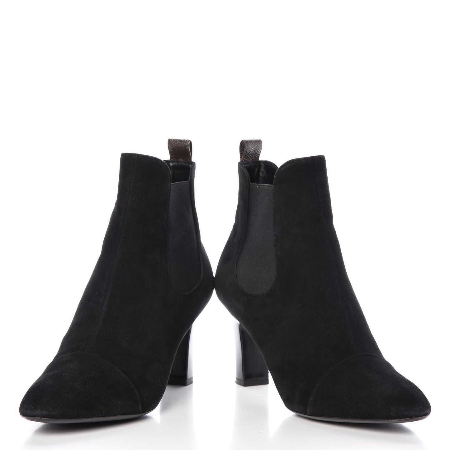Suede Monogram Uniformes Cap Toe Chelsea 75mm Ankle Boots 41 Black