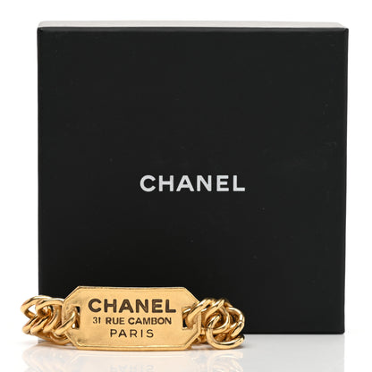 Chanel Metal 31 Rue Cambon Paris ID Chain Bracelet Gold 4 of 4