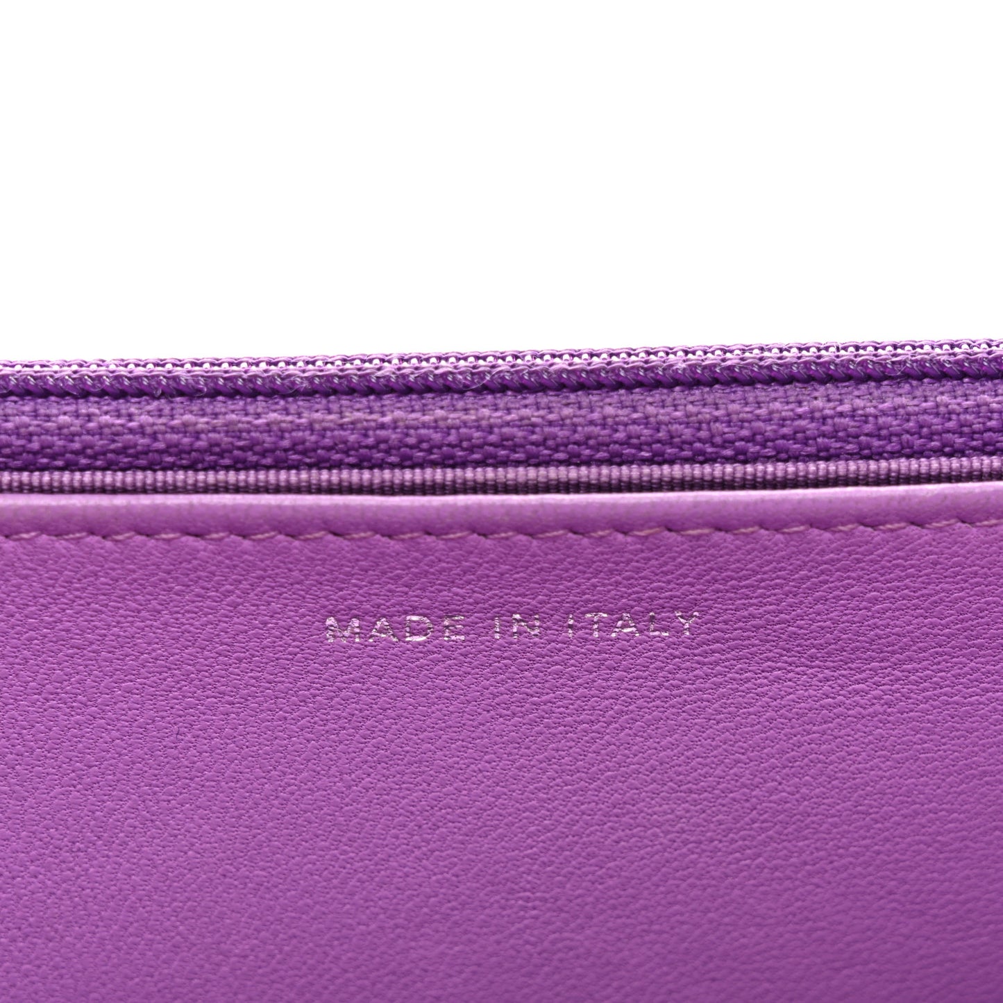 Lambskin Quilted Wallet On Chain WOC Purple