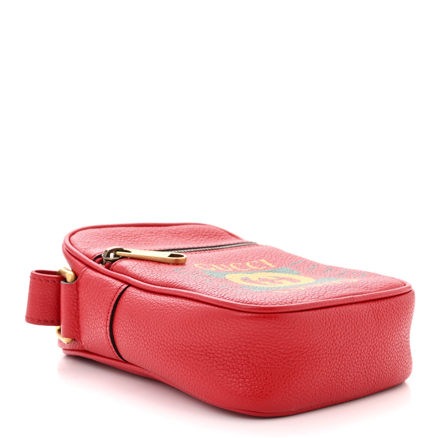 Gucci Dollar Calfskin Logo Mini Messenger Bag Hibiscus Red Yellow Green 4 of 10