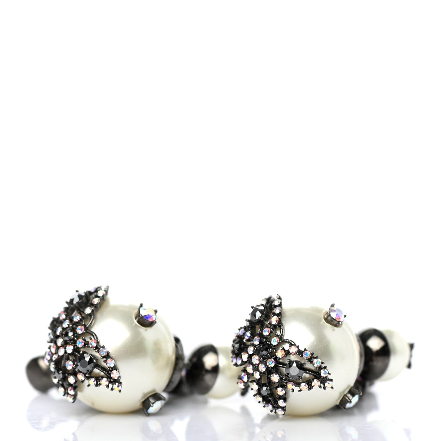 Pearl Crystal Tribales Butterfly Star Dangle Earrings Ruthenium Multicolor