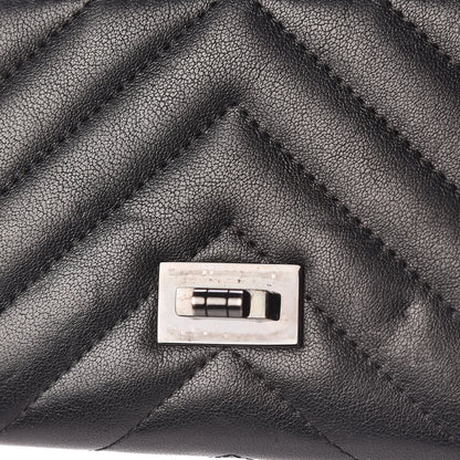 Chanel Sheepskin Chevron Quilted 2.55 Reissue Flap Wallet So Black 11 of 17
