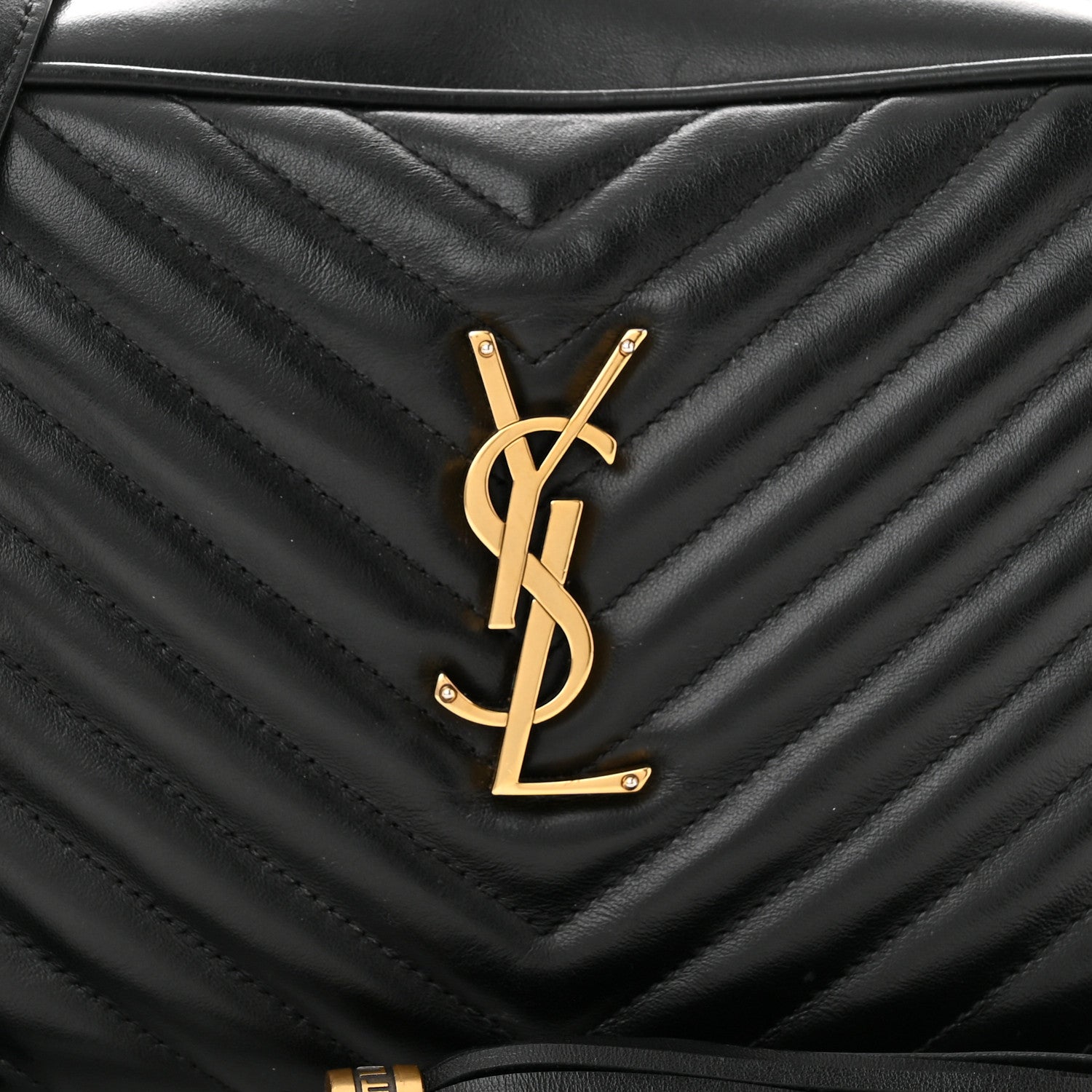 Saint Laurent Calfskin Matelasse Monogram Lou Camera Bag Black 8 of 12