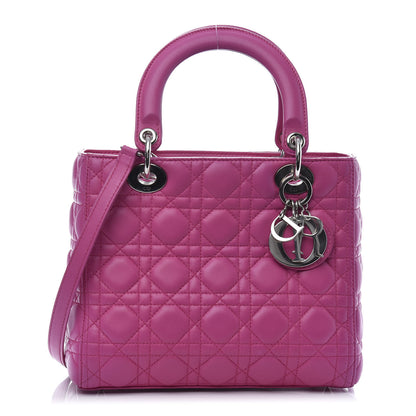 Christian Dior Lambskin Cannage Medium Lady Dior Fuchsia 1 of 14