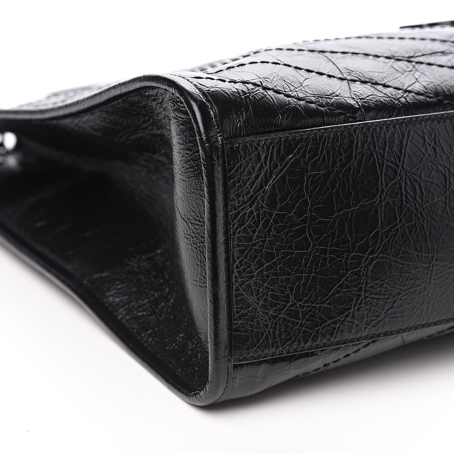 Saint Laurent Crinkled Calfskin Matelasse Monogram Niki Shoulder Bag Black 7 of 9