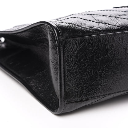 Saint Laurent Crinkled Calfskin Matelasse Monogram Niki Shoulder Bag Black 7 of 9