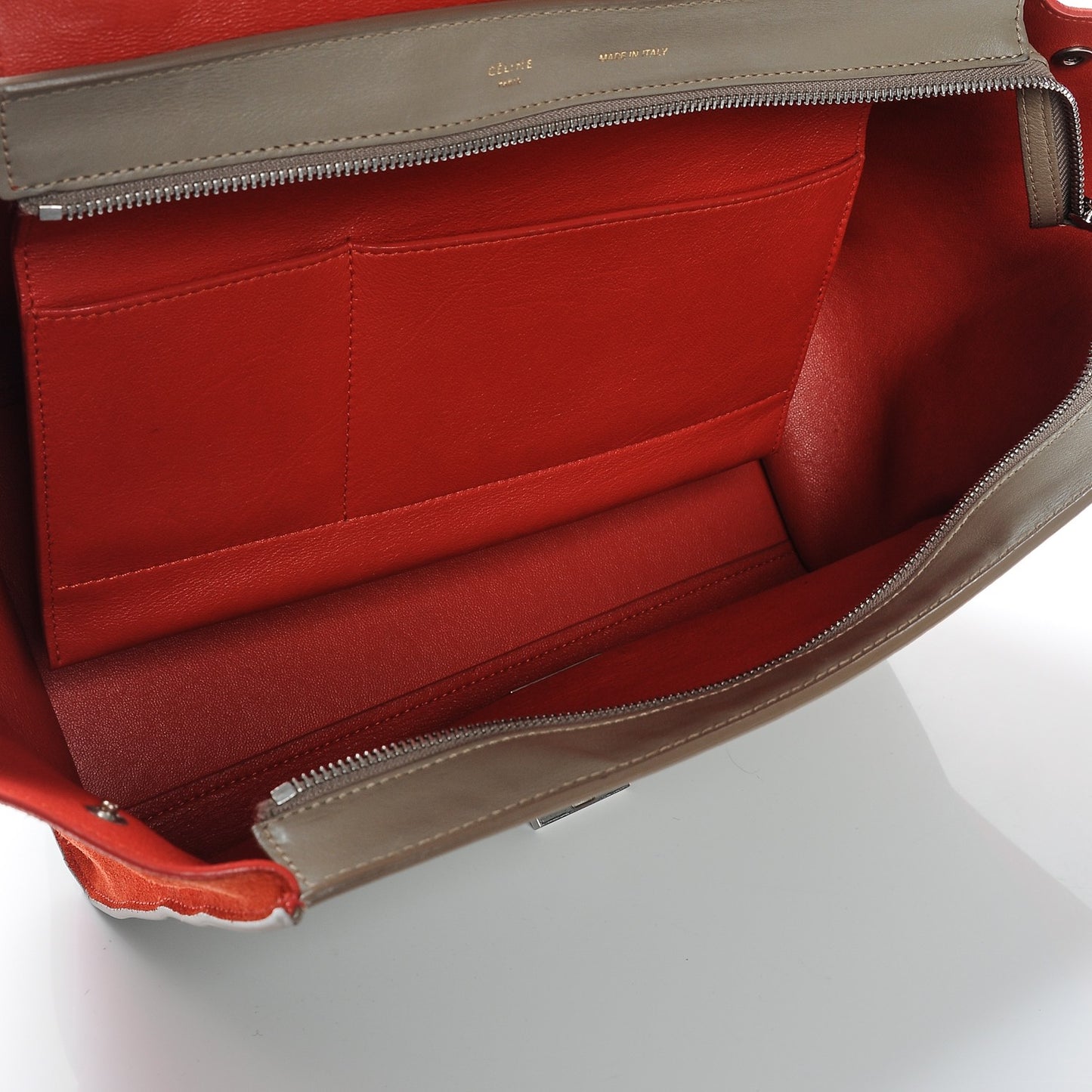 Smooth Calfskin Suede Medium Tri-Color Trapeze