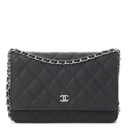 Chanel Iridescent Caviar Quilted Wallet On Chain WOC Black 1 of 13
