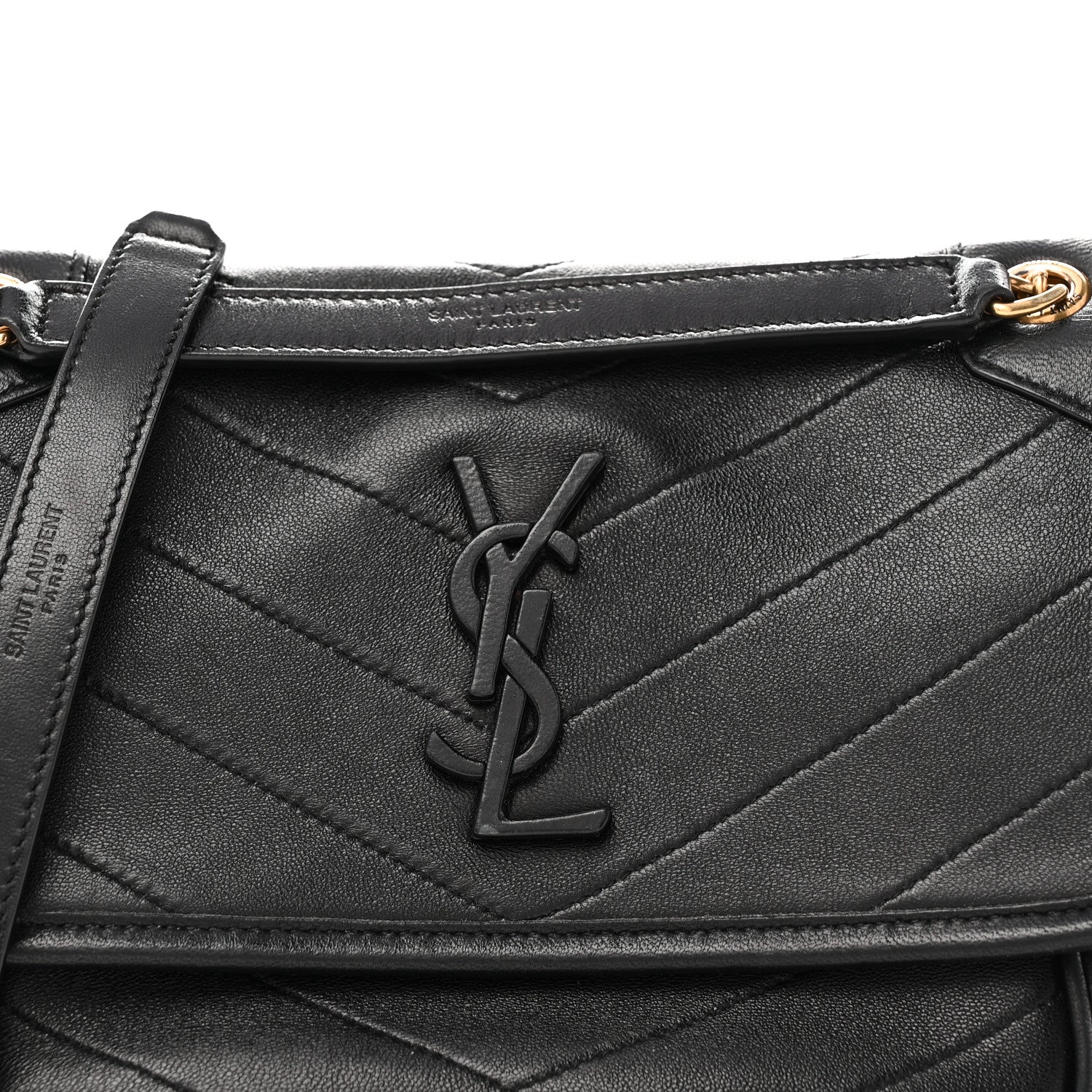 Saint Laurent Lambskin Matelasse Monogram Baby Niki Chain Satchel Black 8 of 10