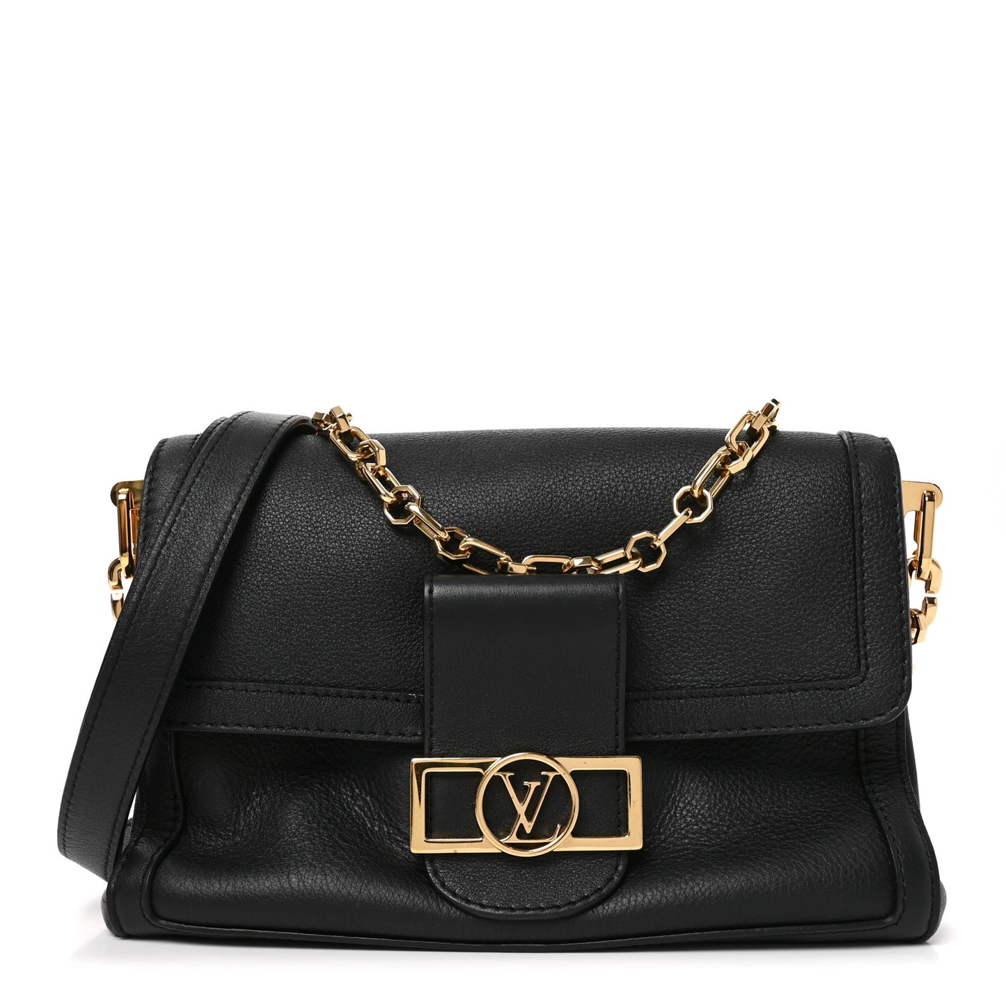 Smooth Calfskin Soft Dauphine MM Black
