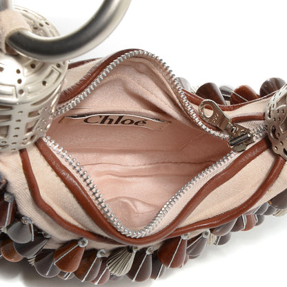 Chloe Wood Beaded Bracelet Bag Beige 5 of 9