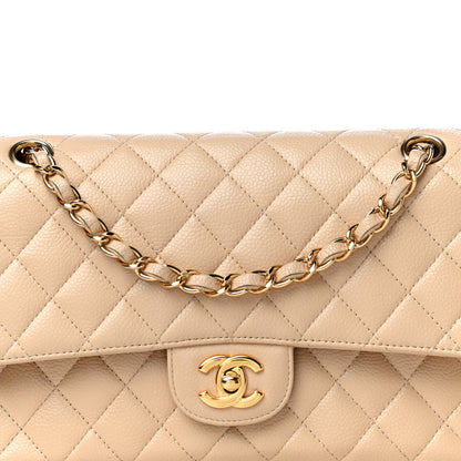 Chanel Caviar Quilted Medium Double Flap Beige 7 of 15