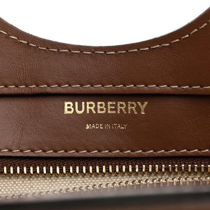 Burberry Canvas Smooth Calfskin Two Tone Mini Pocket Bag Natural Malt Brown 6 of 11