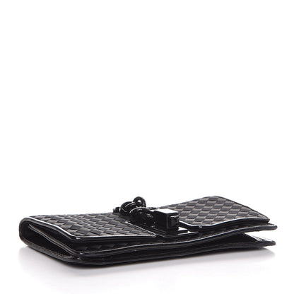 Bottega Veneta Patent Satin Intreccio Clutch Black 4 of 7