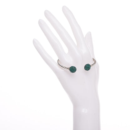 David Yurman Sterling Silver Green Onyx Osetra Cuff Bracelet 2 of 5