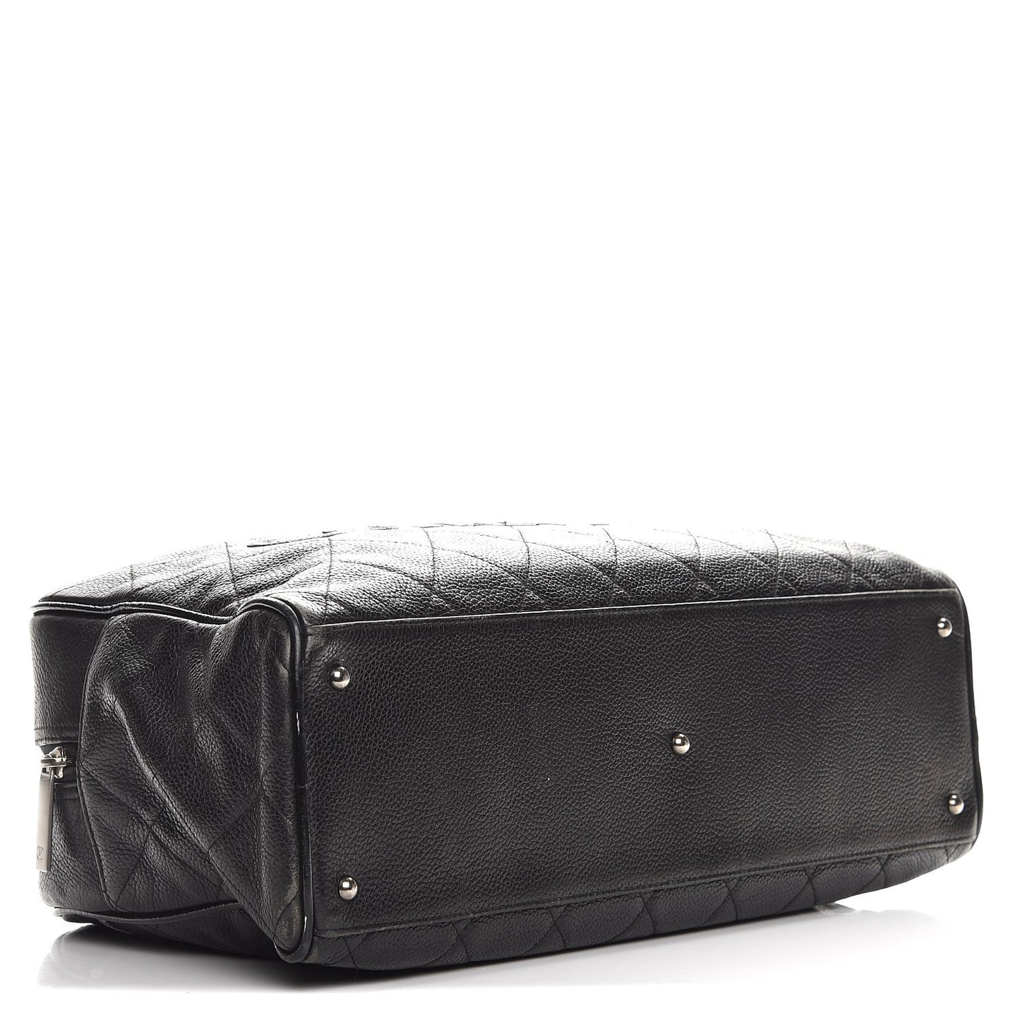 Caviar Patent Quilted Large Bowler Black
