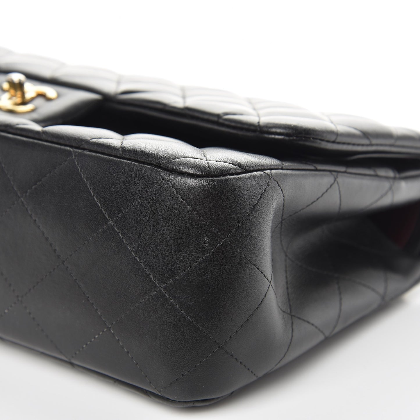 Lambskin Quilted Jumbo Double Flap Black