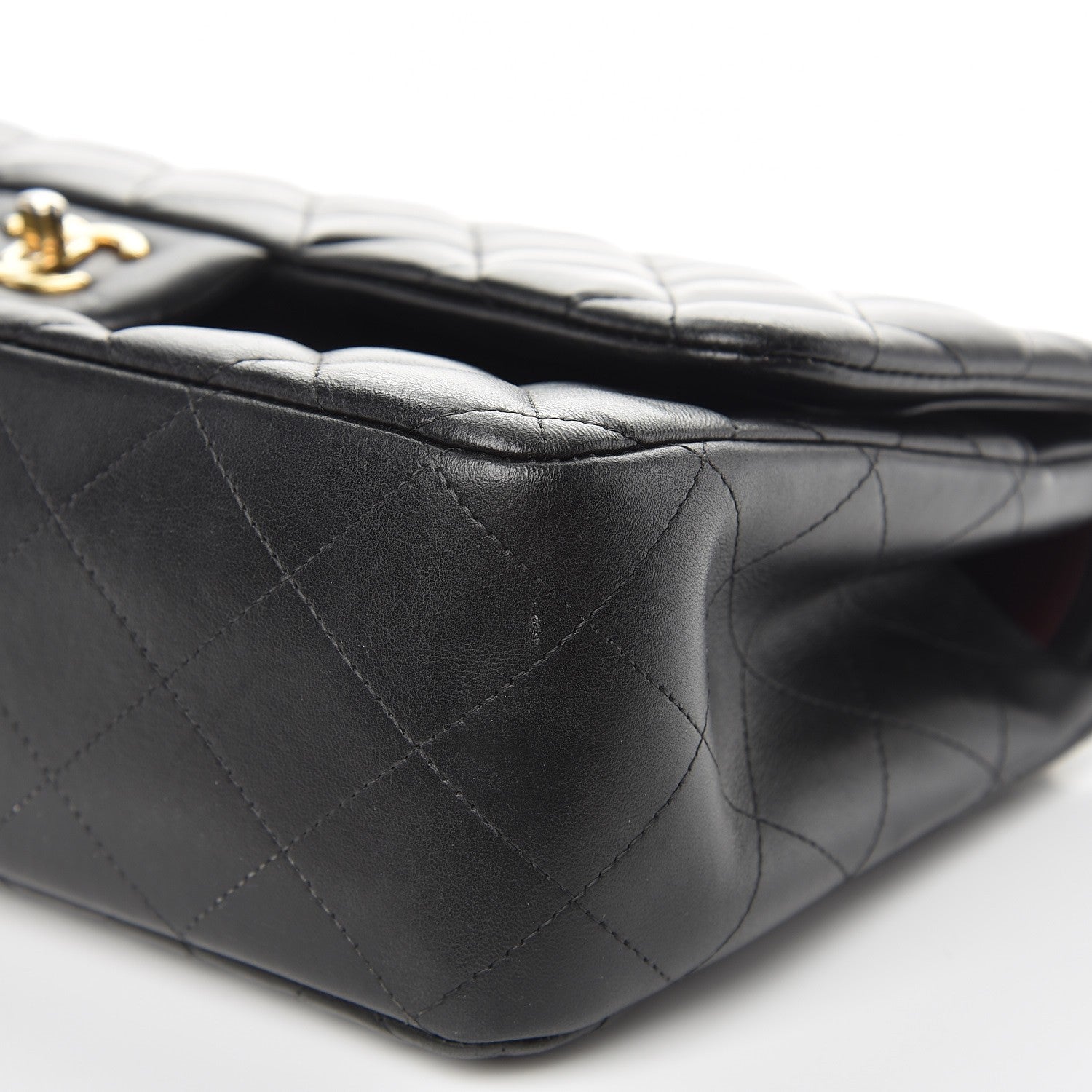 Chanel Lambskin Quilted Jumbo Double Flap Black 10 of 11
