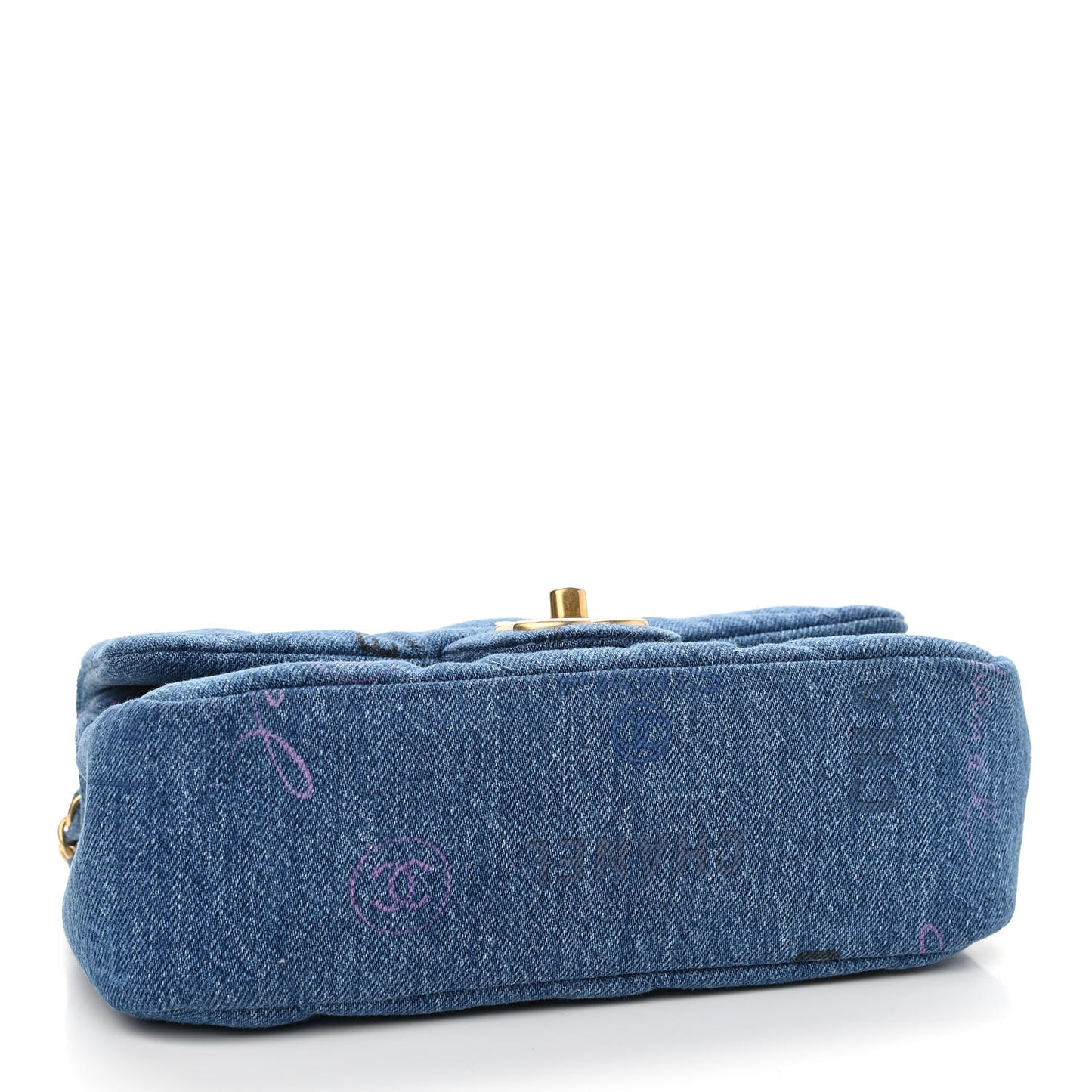 Denim Quilted Mini Denim Mood Rectangular Flap Blue Multicolor