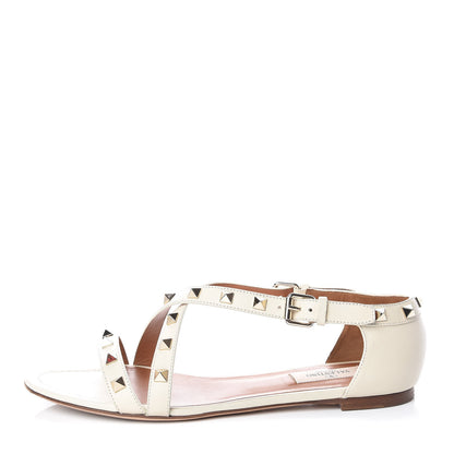 Valentino Garavani Nappa Rockstud Flat Sandals 39 White 1 of 17
