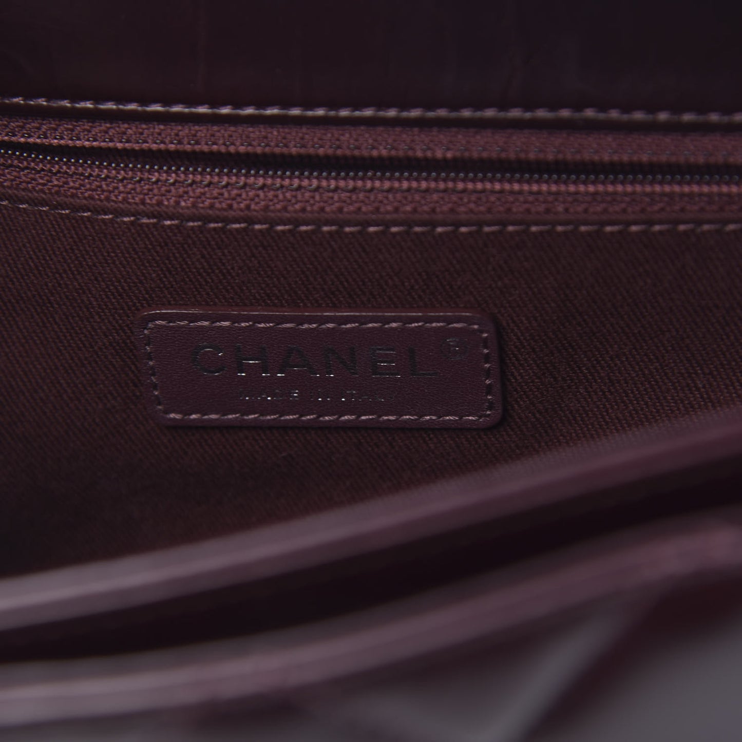 Calfskin Quilted Large Perfect Edge Flap Bordeaux