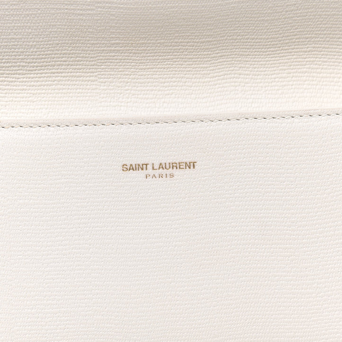 Textured Calfskin Classic Y Ligne Clutch White