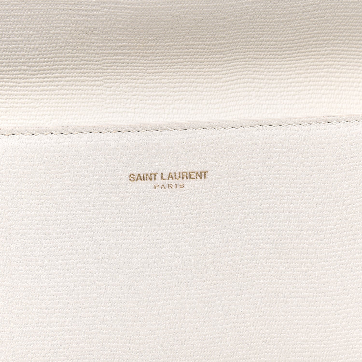 Saint Laurent Textured Calfskin Classic Y Ligne Clutch White 8 of 11