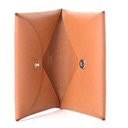 Hermes Epsom Calvi Card Case Gold 5 of 7