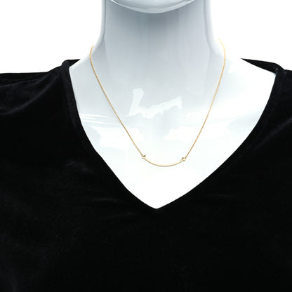 Tiffany 18K Yellow Gold Small T Smile Pendant Necklace 2 of 6