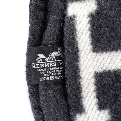 Hermes Wool Cashmere Avalon Pillow PM Ecru Gris Fonce 3 of 3