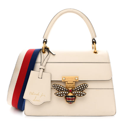 Gucci Calfskin Sylvie Web Small Queen Margaret Top Handle Bag White 1 of 18