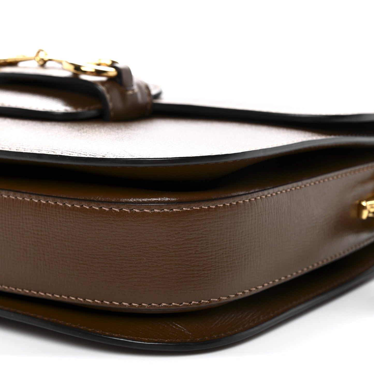 Azalea Calfskin Horsebit 1955 Shoulder Bag Brown Sugar