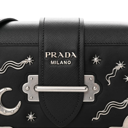 Prada City Calf Saffiano Cahier Astrology Bag Black 7 of 9