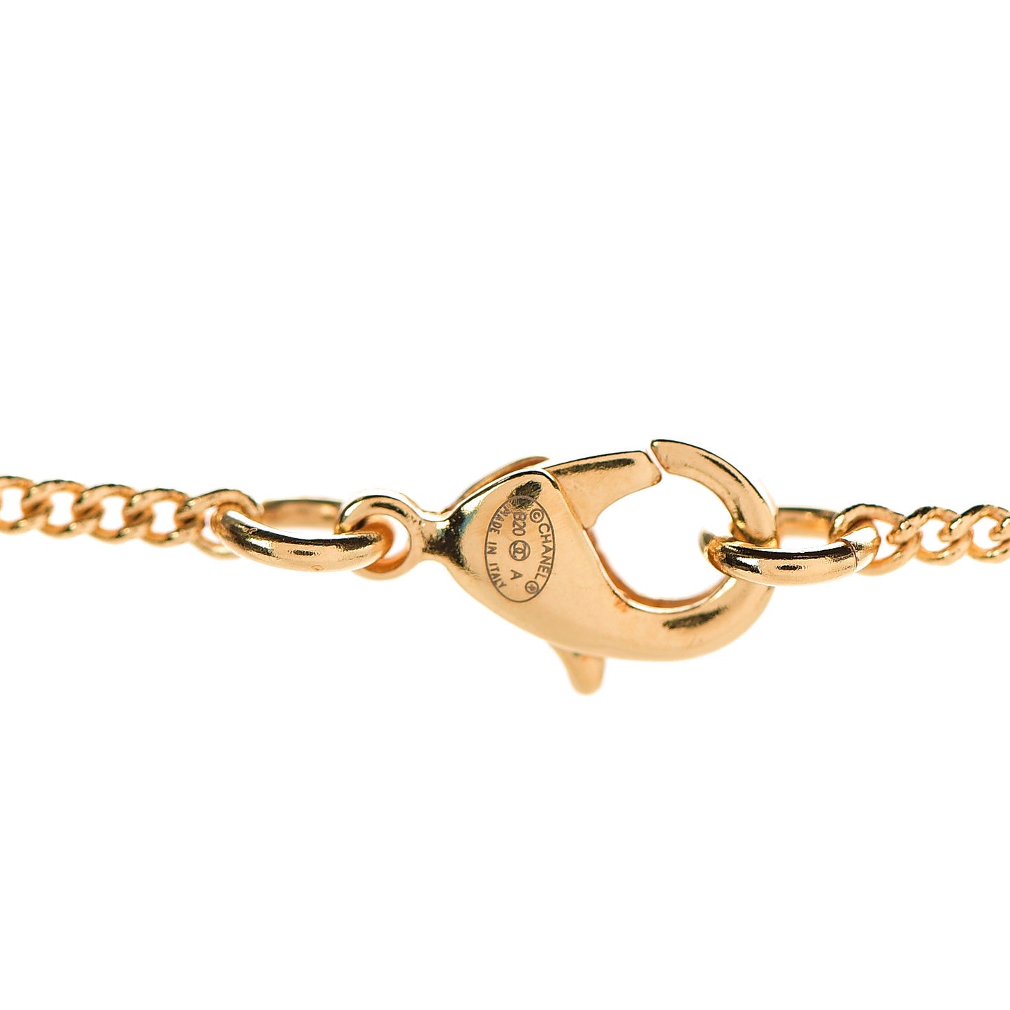 Metal CC Paris Button Necklace Gold