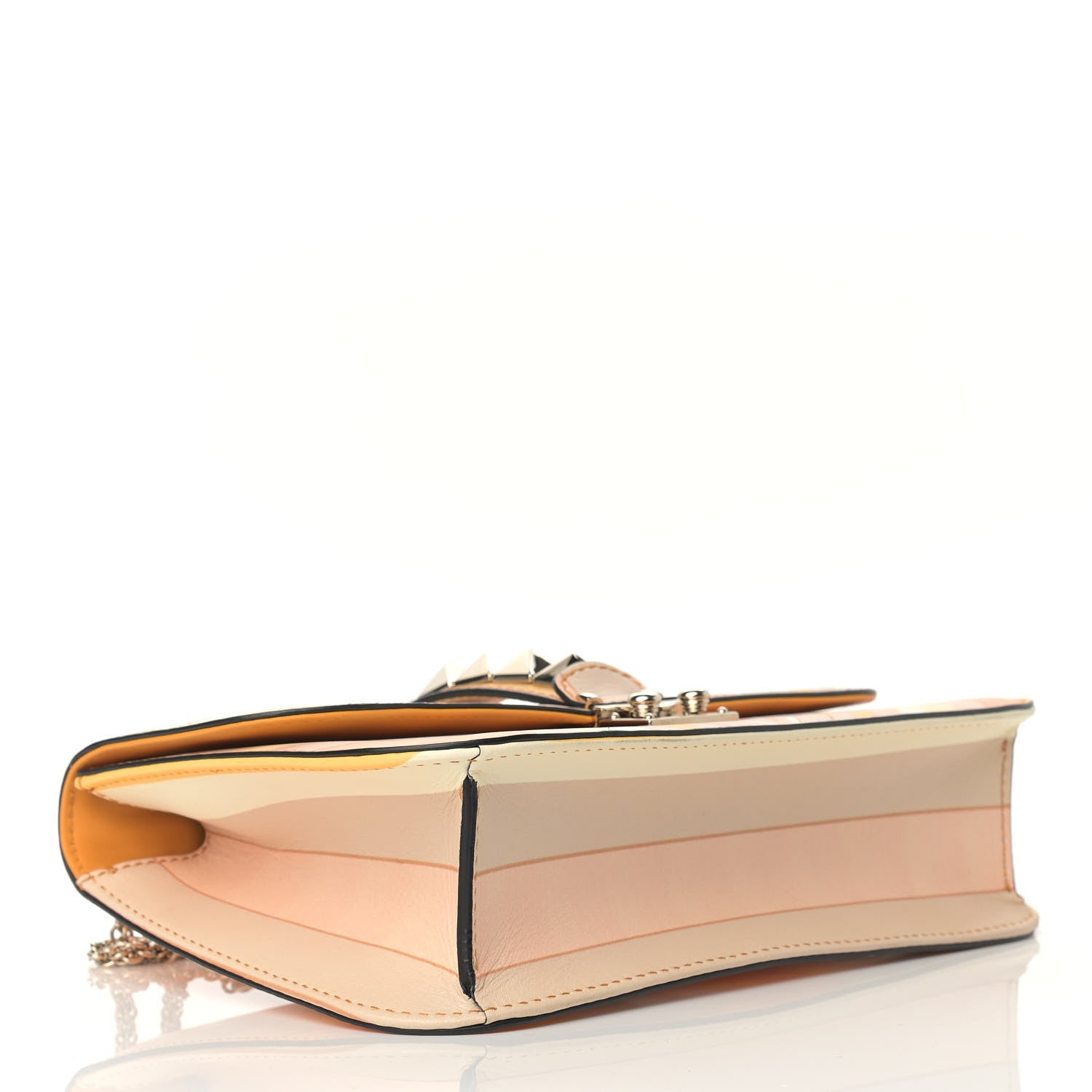 Valentino Garavani Vitello Native Couture 1975 Medium Glam Lock Rockstud Flap Mandarin Sorbet 4 of 11