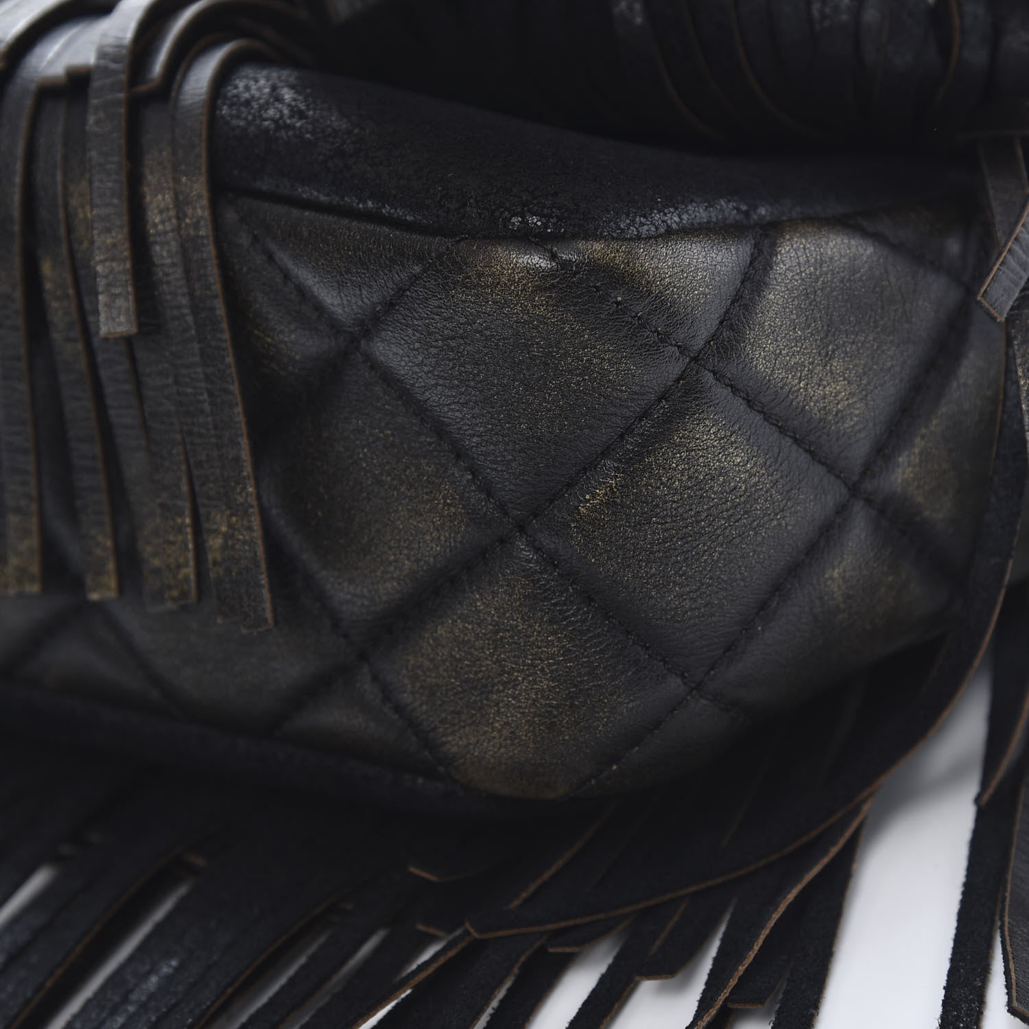 Chanel Metallic Calfskin Quilted Large Into The Fringe Flap Black 10 of 11