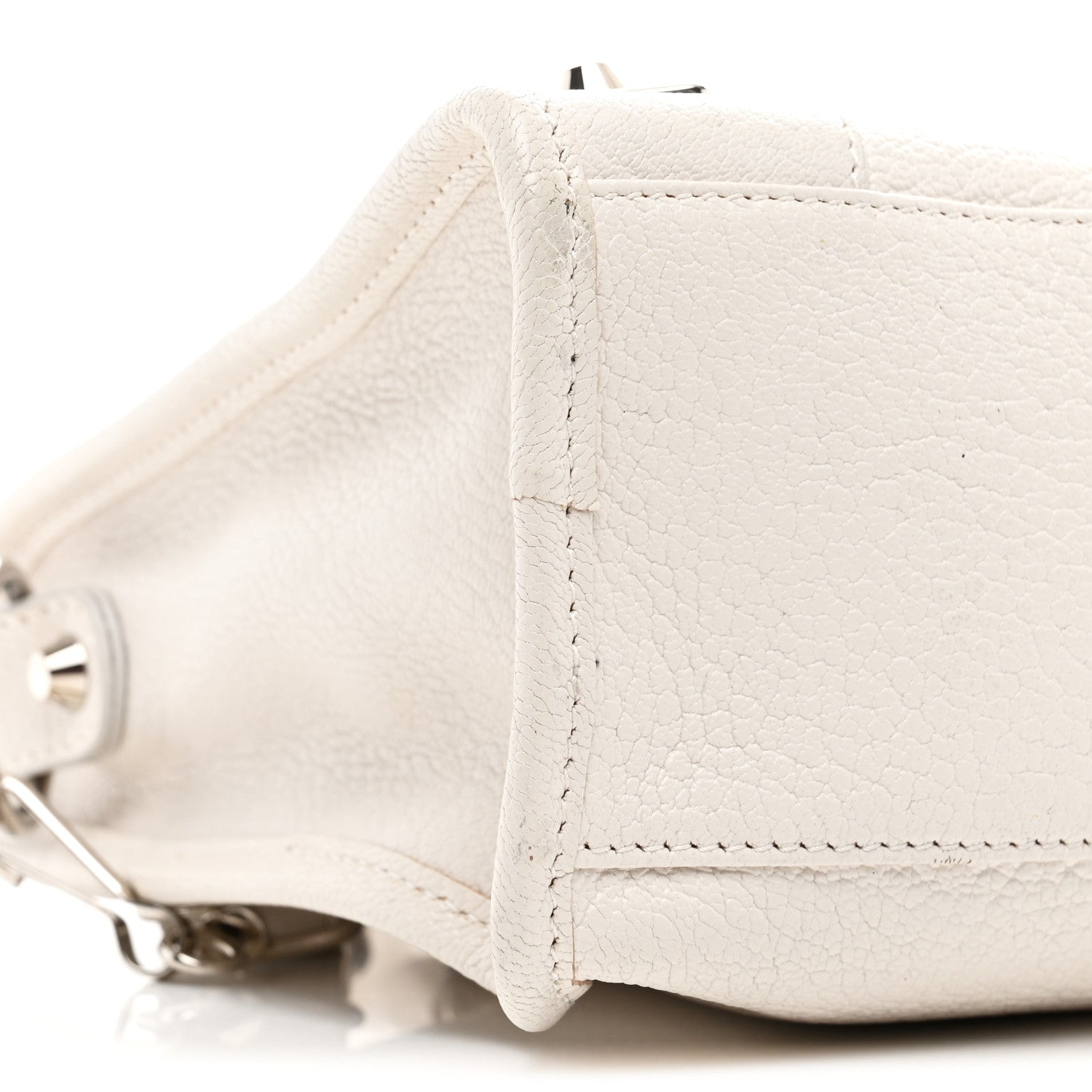 Balenciaga Chevre Silver Metallic Edge Hardware S City White 10 of 11
