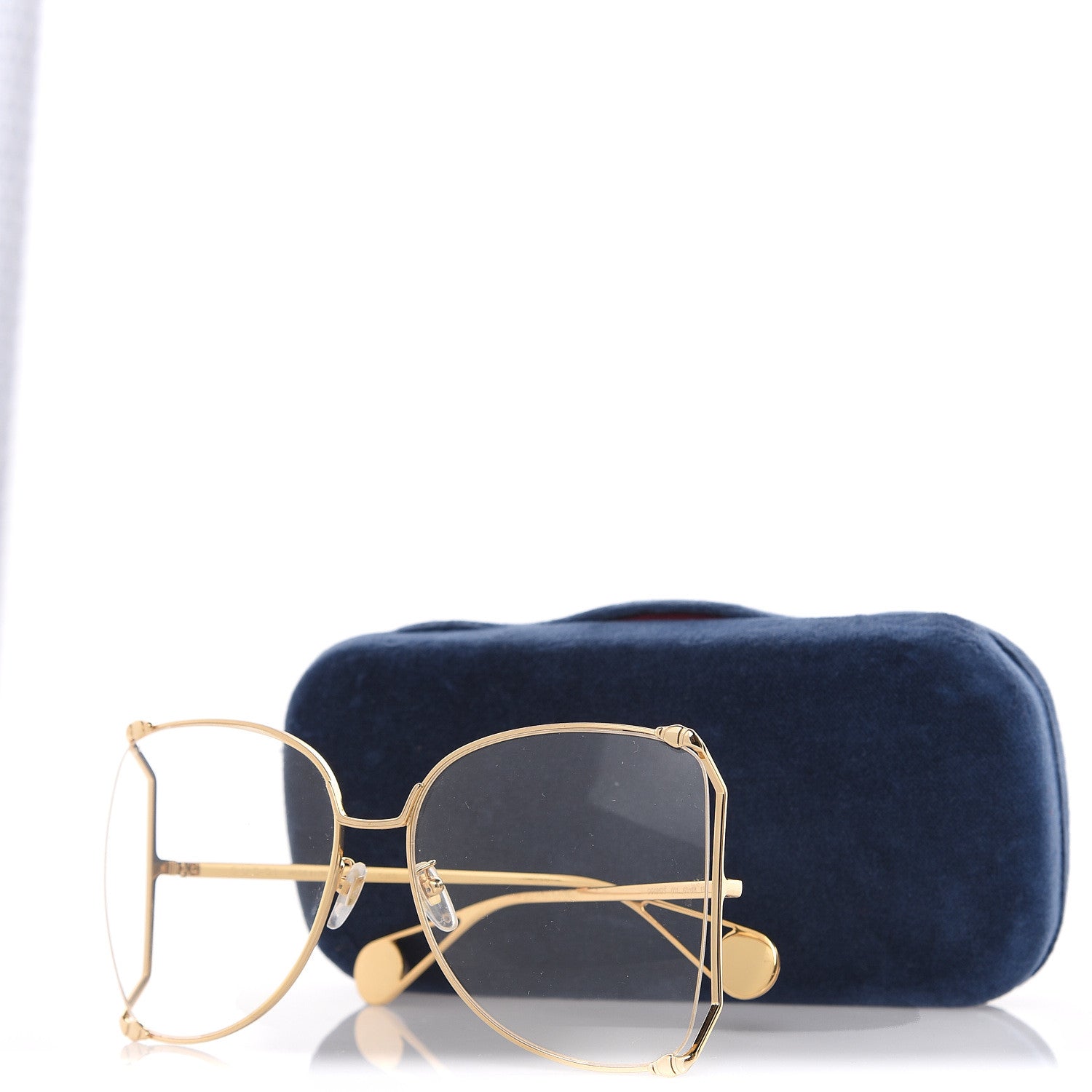Gucci Oversized Round Sunglasses GG0252S Gold 6 of 6