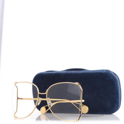 Gucci Oversized Round Sunglasses GG0252S Gold 6 of 6