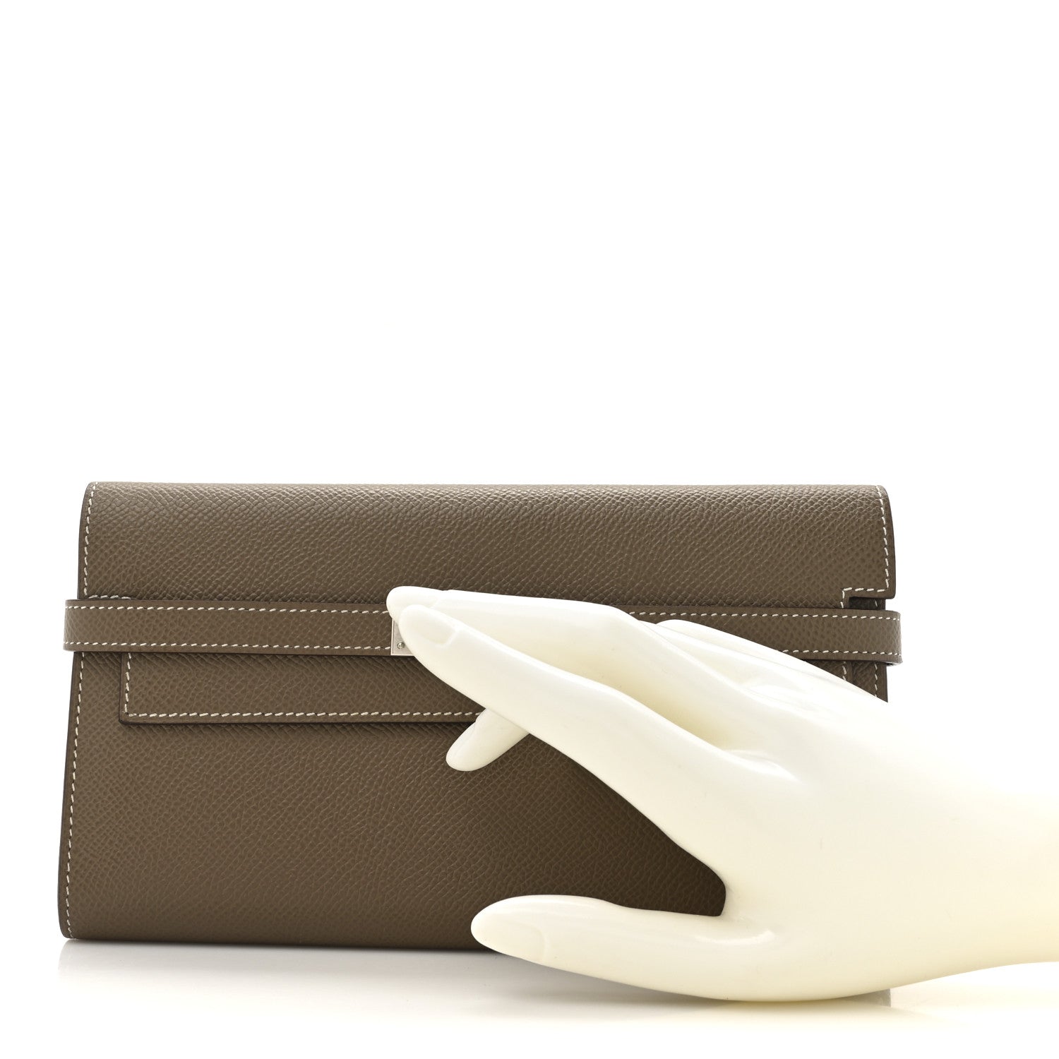 Hermes Epsom Kelly Longue Wallet Etoupe 2 of 9