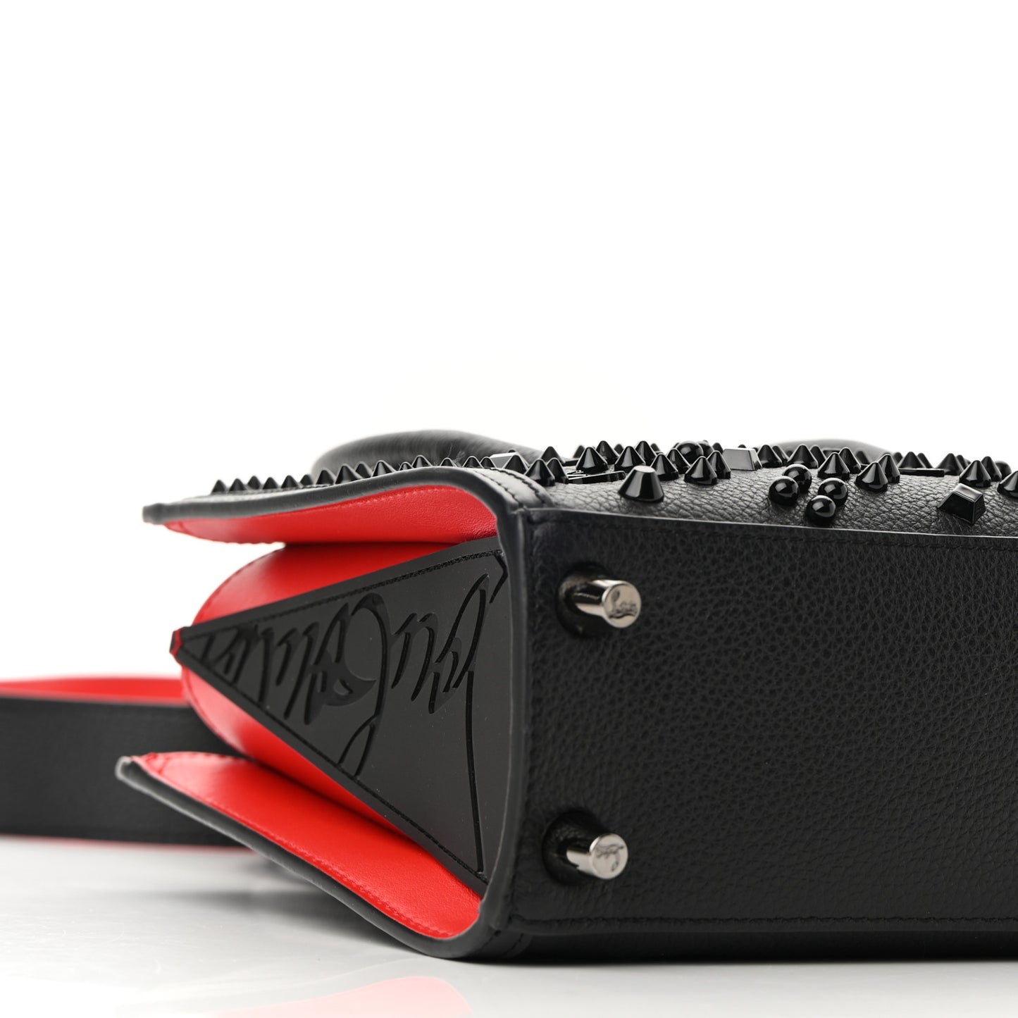 Calfskin Spikes Loubinthesky Mini Paloma Black