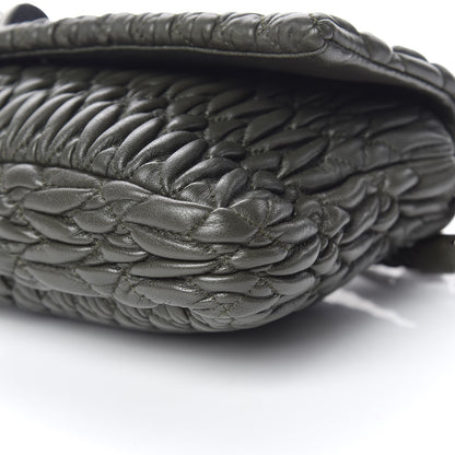 Miu Miu Nappa Matelasse Crystal Flap Clutch Dark Green 9 of 9