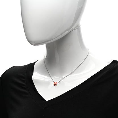 Hermes Lacquered Palladium Mini Pop H Pendant Necklace Orange 2 of 7
