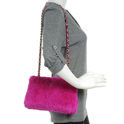 Chanel Rabbit Fur Shoulder Bag Fuchsia 2 of 8